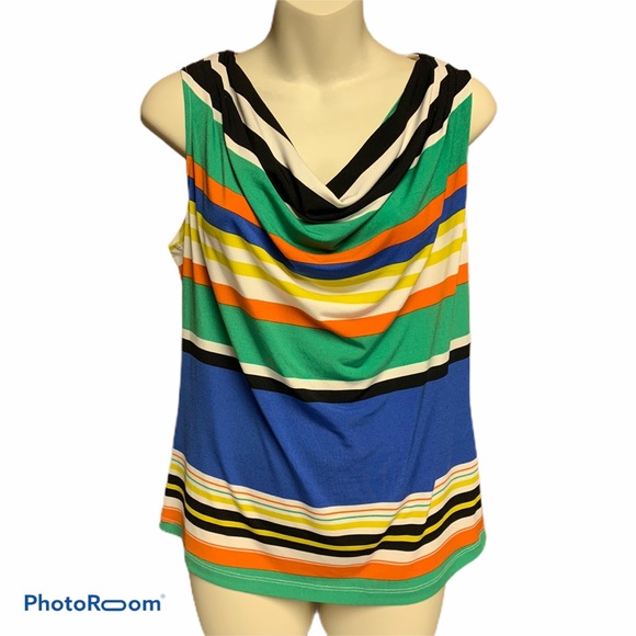 Calvin Klein Tops - Calvin Klein multicolored striped blouse L NWT